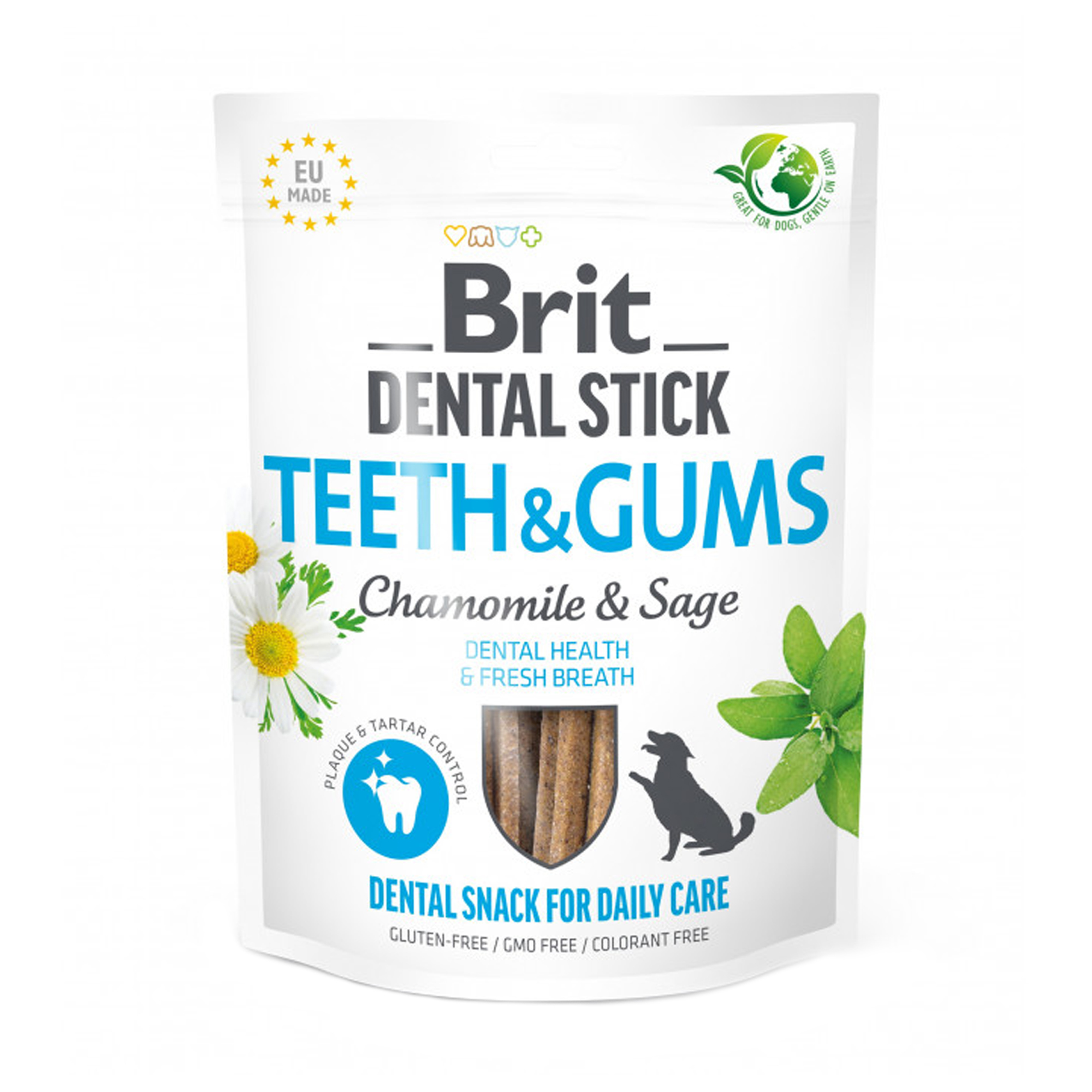 Ласощі для собак Brit Dental Stick Teeth &amp; Gums ромашка та шавлія, 251 г